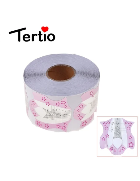 Formas de papel de flores para alargar uñas.