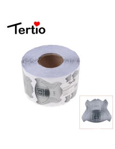 Plantillas de cartón gris para alargar uñas.