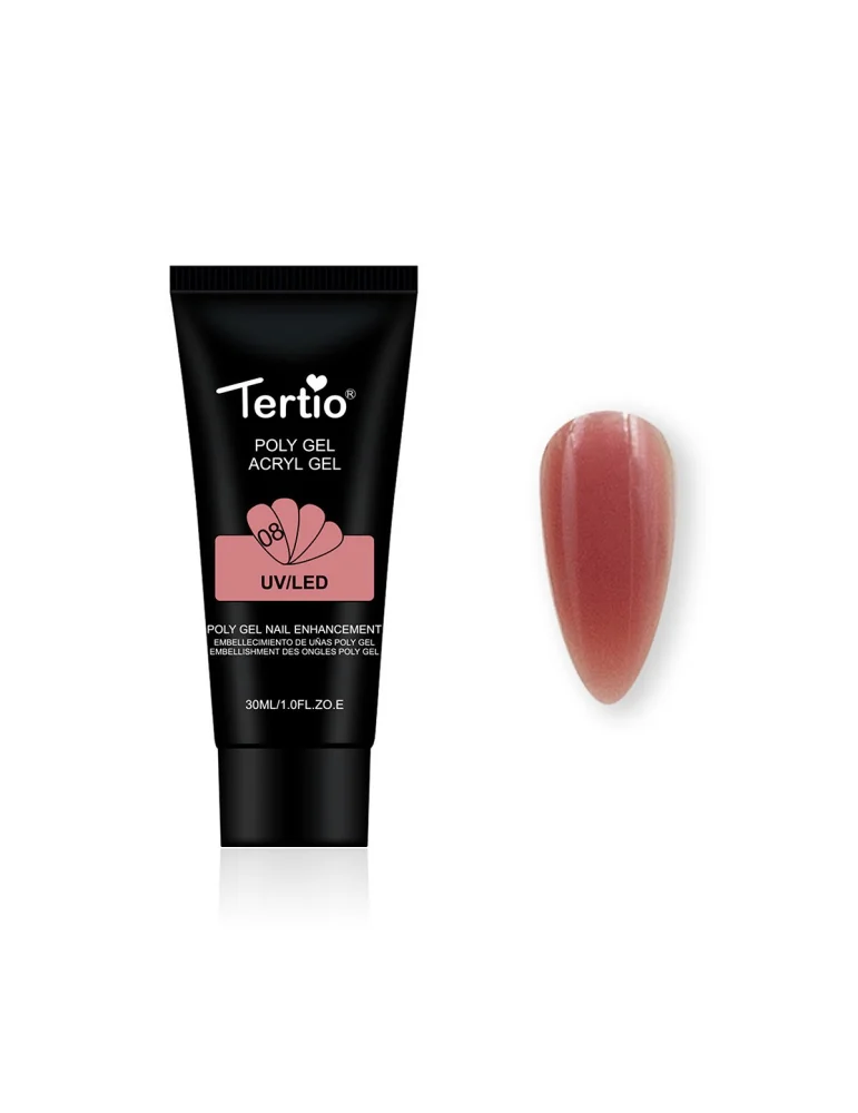 8 POLYGEL ACRYGEL 30ML BORDEAUX CLARO 8 POLYGEL ACRYGEL 30ML BORDEAUX CLARO