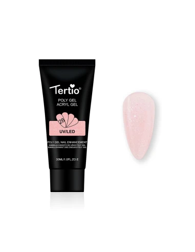 28 POLYGEL ACRYGEL 30ML GLITTERATI TRASPARENTE ROSATO