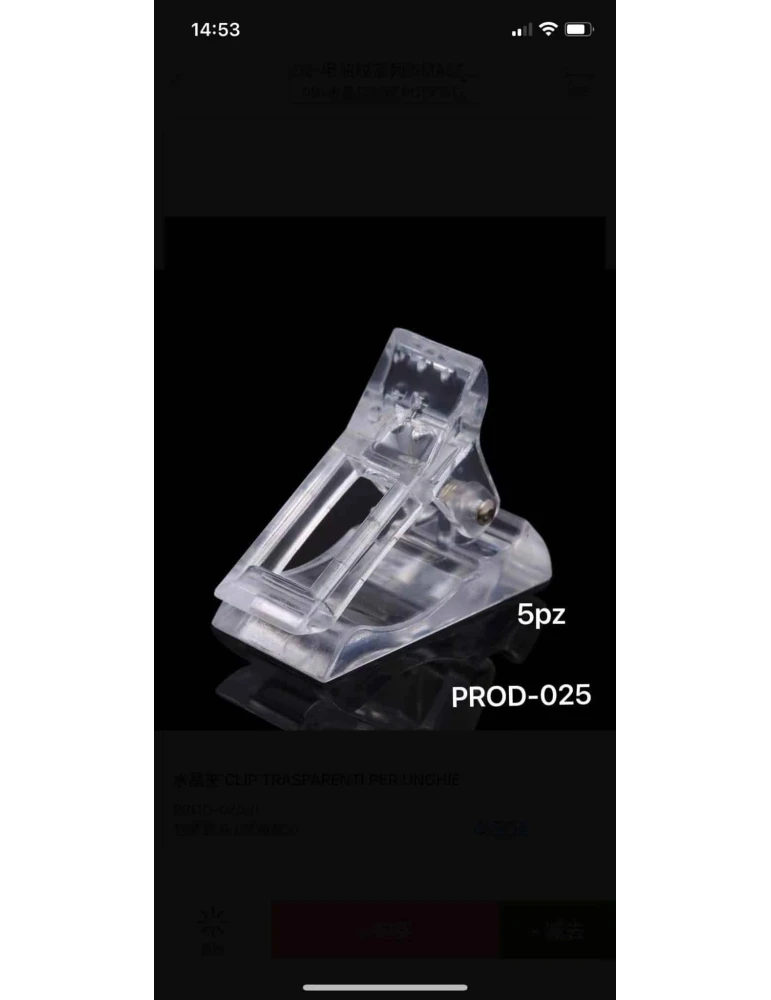 CLIP TRANSPARENTE PARA UÑAS 5 UNIDADES
