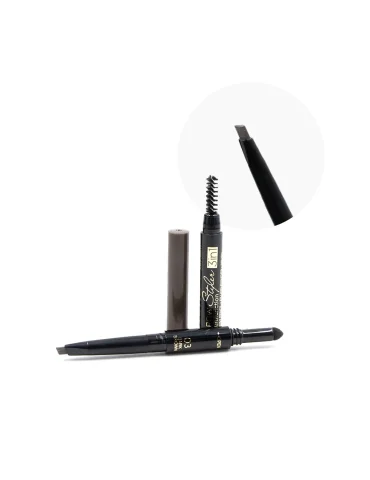 03 CRAYON À SOURCILS MARRON FONCÉ 3 EN 1 AVEC POUDRE ET PINCEAU