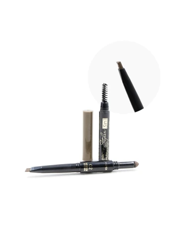 02 LÁPIZ DE CEJAS 3 EN 1 MARRÓN CLARO CON POLVO Y BROCHA