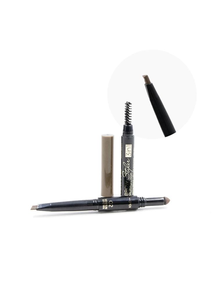 02 3-IN-1 HELLBRAUN AUGENBRAUENSTIFT MIT PUDER UND PINSEL