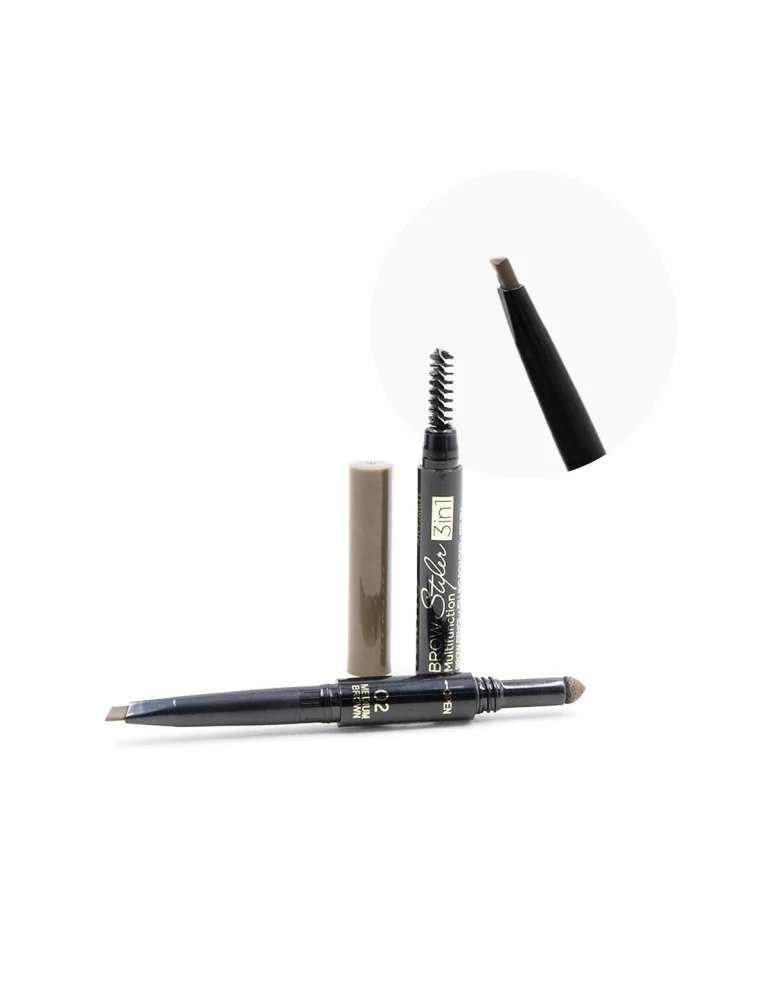 02 CRAYON À SOURCILS 3 EN 1 MARRON CLAIR AVEC POUDRE ET PINCEAU 02 CRAYON À SOURCILS 3 EN 1 MARRON CLAIR AVEC POUDRE ET PINCEAU