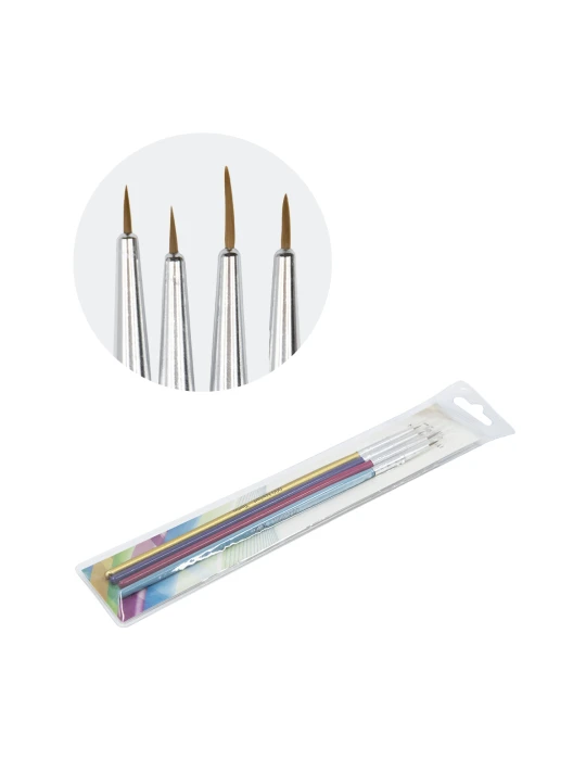 Set 4 pennelli punta fine per nail art 2 PEZZI