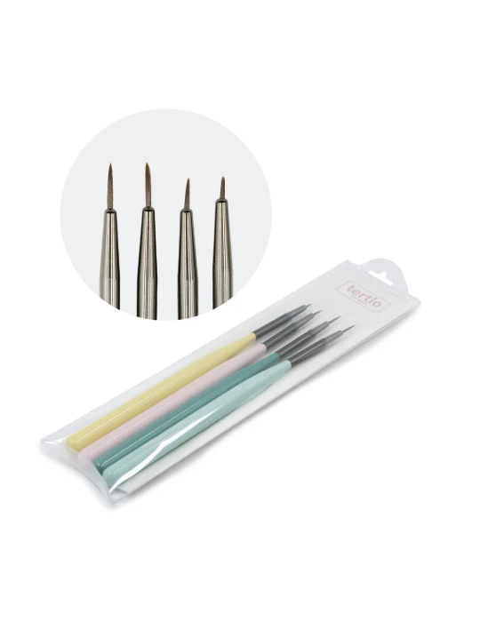 Set aus 4 feinen Nail-Art-Pinseln, 2 Stück