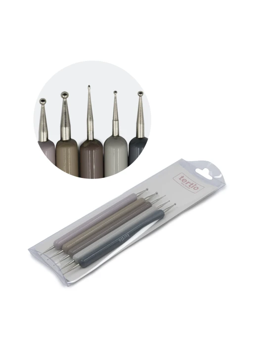 Kit 5 pennelli dotter per nail art