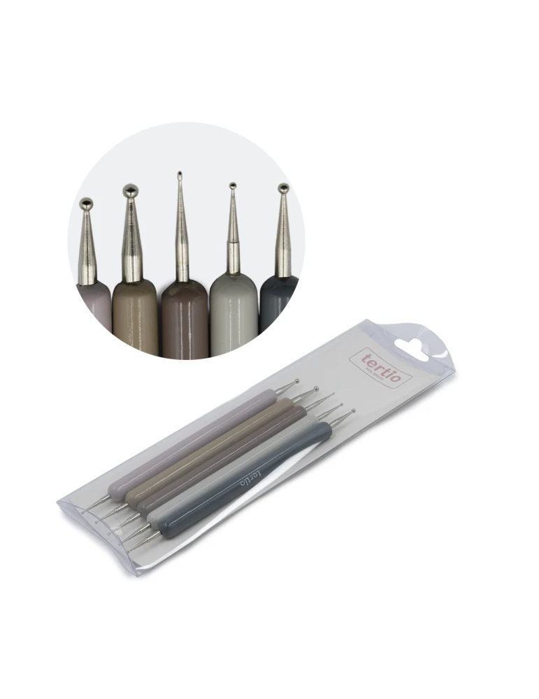 Kit de 5 pincéis para nail art - 2 unidades