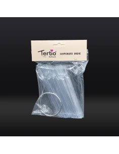 AMOSTRA TRANSPARENTE DE 50 UNHAS COM ANELA