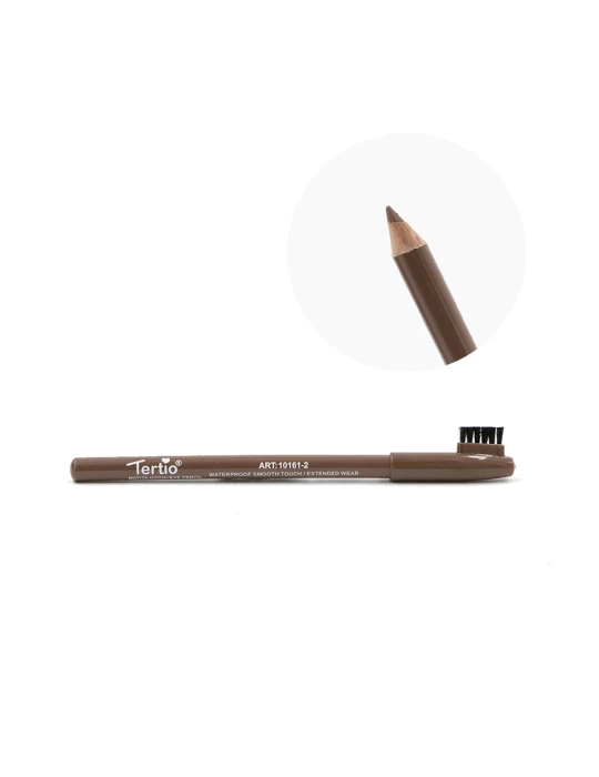 02 BROWN 2IN1 EYEBROW AND EYE PENCIL WITH BRUSH