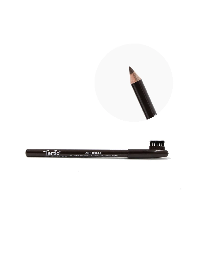 04 CRAYON À SOURCILS ET YEUX 2 EN 1 MARRON FONCÉ AVEC PINCEAU