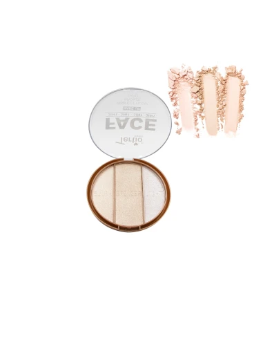 01 Paleta de Blush Bronzer Iluminador 3 em 1