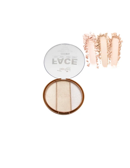 01 Paleta de Blush Bronzer Iluminador 3 em 1