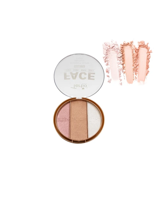 03 Paleta de Blush Bronzeador Iluminador 3 em 1