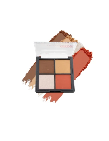 02 PALETA ILUMINADORA BRONCEADOR RUBOR EN POLVO 4en1