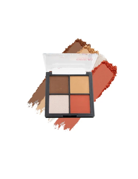 02 PALETA ILUMINADORA BRONCEADOR RUBOR EN POLVO 4en1