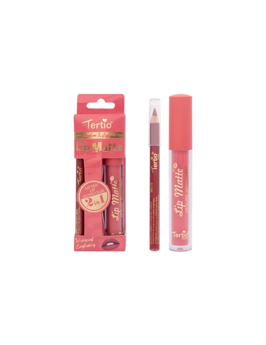 Set Labbra 2 en 1 – Lápiz Labial + Brillo de Labios