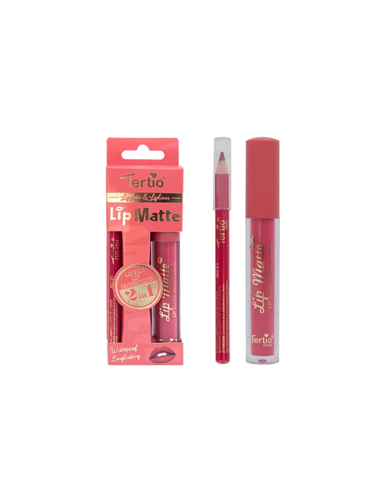 Set Labbra 2 en 1 – Lápiz Labial + Brillo de Labios